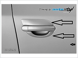Černé, plastové misky, kryty pod kliky VW Golf 4, Passat, Bora, Polo 9N