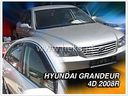 Plexi ofuky oken, deflektory, Hyundai Grandeur, 2005-2011 přední + zadní