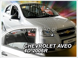 Plexi ofuky oken, deflektory, Chevrolet Aveo, 07-10, 4dveř. přední + zadní pro sedan