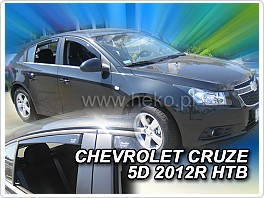Plexi ofuky oken, deflektory, Chevrolet Cruze, 2009- přední + zadní pro hatchback