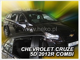 Plexi ofuky oken, deflektory, Chevrolet Cruze, 2009- přední + zadní pro combi