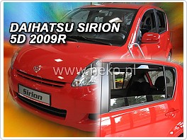 Plexi ofuky oken, deflektory, Daihatsu Sirion, 05-. přední