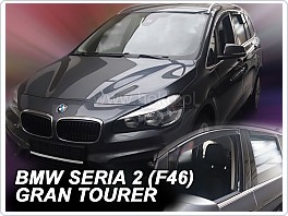 Plexi ofuky oken, deflektory, BMW F46, Grand Tourer, 2015- přední + zadní