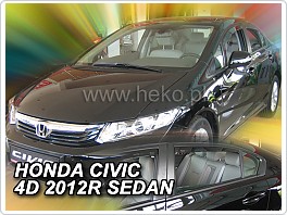 Plexi ofuky oken, deflektory, Honda Civic 4Dveř. sedan 2012-, přední + zadní