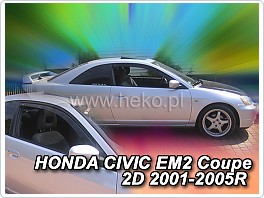 Plexi ofuky oken, deflektory, Honda Civic 2Dveř. EM2 2001-2005 coupe, přední