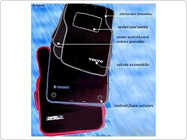 Autokoberce šité na míru dle vozu 2x s výšivkou na předních. Mitsubishi.