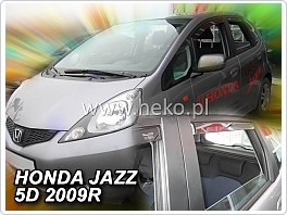 Plexi ofuky oken, deflektory, Honda Jazz, 2009-2014, přední + zadní