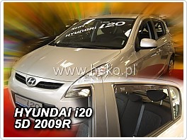 Plexi ofuky oken, deflektory, Hyundai i20, 2008-2014 5dveř. přední + zadní