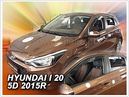 Plexi ofuky oken, deflektory, Hyundai i20, 2015- 5dveř. přední + zadní
