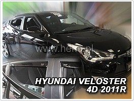 Plexi ofuky oken, deflektory Hyundai Veloster 4Dveř 2011- přední + zadní