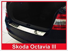 Práh pátých dveří nerez, lišta na nárazník Škoda Octavia 3 III, 2013- sedan
