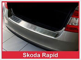 Práh pátých dveří nerez, lišta na nárazník Škoda Rapid, 2012- sedan