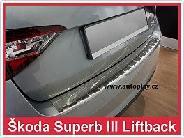 Práh zadního nárazníku nerez, Škoda Superb 3. sedan