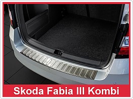 Práh pátých dveří nerez, lišta na nárazník Škoda Fabia 3 III, 2015- combi