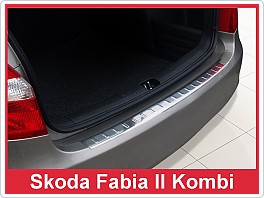 Práh pátých dveří nerez, lišta na nárazník Škoda Fabia 2 II, 2008-2013 combi