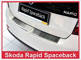 Práh pátých dveří nerez, lišta na nárazník Škoda Rapid, 2012- spaceback