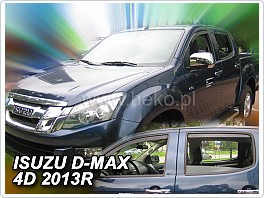 Plexi ofuky oken, deflektory, Isuzu D-Max, 2012- přední + zadní