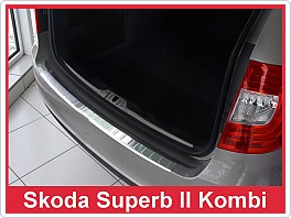 Práh pátých dveří nerez, lišta na nárazník Škoda Superb 2 II, 2013-2015 combi