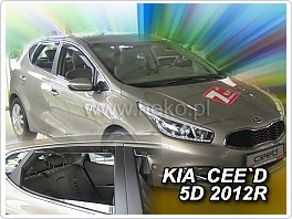 Plexi ofuky oken, deflektory, Kia Ceed 5dveř. 2012-, přední + zadní pro hatchback
