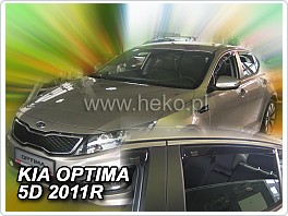 Plexi ofuky oken, deflektory Kia Optima, 2011-2015 přední + zadní