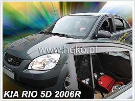 Plexi ofuky oken, deflektory Kia Rio 2005-2011 přední + zadní pro hatchback