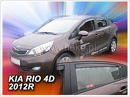 Plexi ofuky oken, deflektory Kia Rio 2011- přední + zadní pro sedan