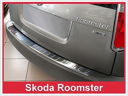 Práh pátých dveří nerez, lišta na nárazník Škoda Roomster, 2006-