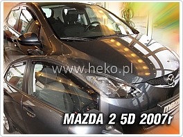 Plexi ofuky, deflektory Mazda 2, 2007-2009 přední