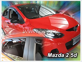 Plexi ofuky, deflektory Mazda 2, 2009-2014 přední + zadní