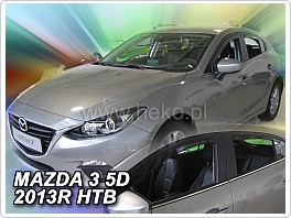 Plexi ofuky oken, deflektory, Mazda 3, 2013- přední + zadní pro hatchback
