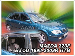 Plexi ofuky oken, deflektory, Mazda 323F BJ 5Dveř. hatchback 1998-2003, přední + zadní