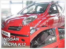 Plexi ofuky oken, defektory, Nissan Micra 5Dveř. 2003-2010, přední + zadní