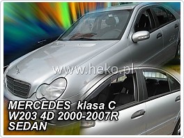 Plexi ofuky, deflektory Mercedes C W203 2000-2007, classe C, přední + zadní pro sedan