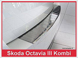 Práh pátých dveří nerez, lišta na nárazník Škoda Octavia 3 III, 2013- combi