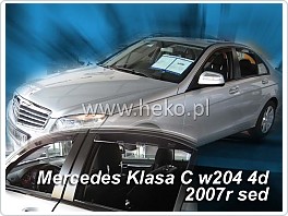 Plexi ofuky oken, deflektory, Mercedes C W204, 2007-2014, classe C, přední + zadní
