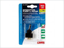 Vypínač páčka LED 12/24V 20A červený 