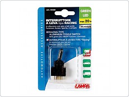 Vypínač páčka LED 12/24V 20A zelený 