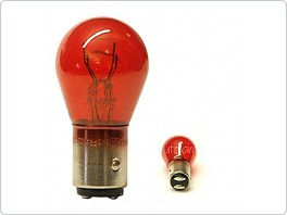 Autožárovka 12V 21/5W dvojvláknová červená pro FORD, patice BAW15d