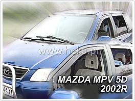 Plexi ofuky, deflektory Mazda MPV 2000-2006 přední + zadní