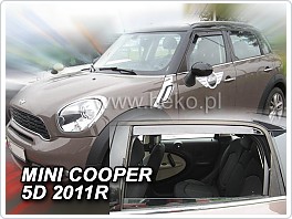 Plexi ofuky oken, deflektory Mini Cooper 5dveř. 2011-2014 přední + zadní
