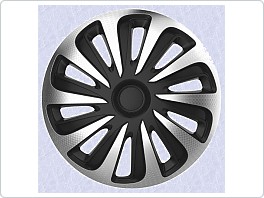 Kryty kol, poklice na kola, Caliber Carbon silver black, 14, 1ks, pouze po 4ks