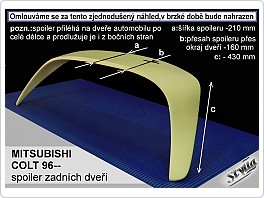 Stříška, zadní spoiler extrem, Mitsubishi Colt, model 96-
