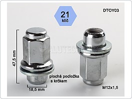Kolová matice 12x1,5x47, plochá, Toyota