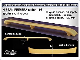 Křídlo, zadní spoiler, Nissan Primera, do -96 sedan