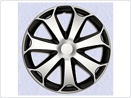 Kryty kol, poklice na kola, Mega silver black, 15, 1ks, pouze po 4ks *