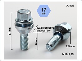 Šroub plovoucí 12x1,25x28 kužel