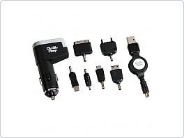 Nabíječka do auta PROFI DUAL-AMP 12-24V s 6 adaptery
