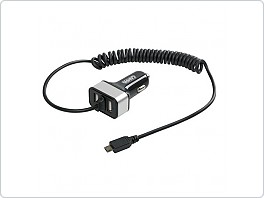 Nabíječka do auta 2x USB 1x Micro USB s kabelem 12-24V, 5800mA Apple, Android/Windows