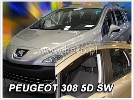 Plexi ofuky oken Peugeot 308, 2007-2013, 5.dveř. přední + zadní pro SW, combi