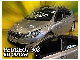Plexi ofuky oken Peugeot 308, 2013-, 5.dveř. přední + zadní pro hatchback